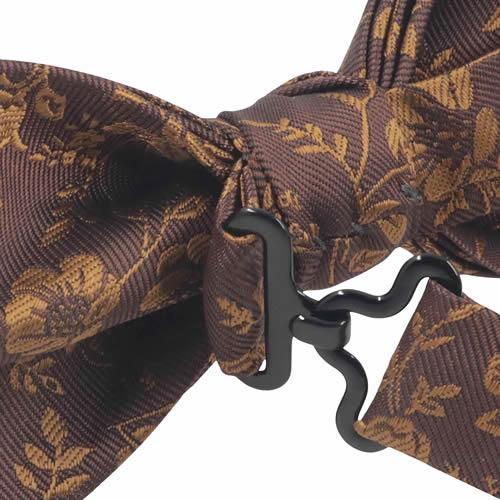 蝶ネクタイ ブラウン ライトブラウン フラワー 植物模様 ボウタイ 簡易装着 簡単 パーティー フォーマル メンズアクセサリー |  | 04