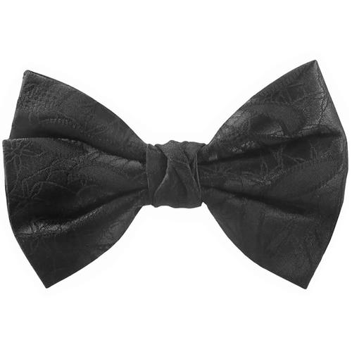 蝶ネクタイ ブラック リーフ フラワー 植物模様 ボウタイ 簡易装着 簡単 パーティー フォーマル メンズアクセサリー |  | 01