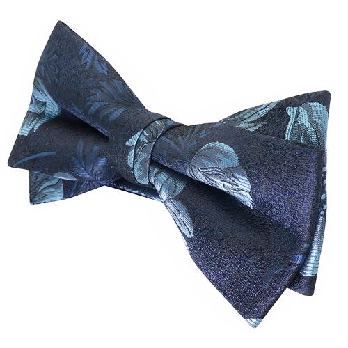蝶ネクタイ ネイビー ブルー フラワー 植物模様 ボウタイ 簡易装着 簡単 パーティー フォーマル メンズアクセサリー |  | 03