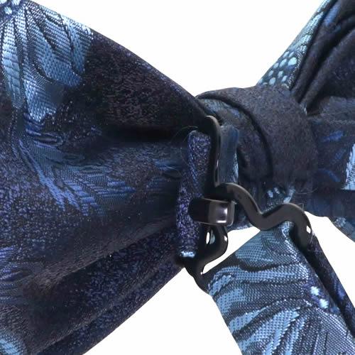 蝶ネクタイ ネイビー ブルー フラワー 植物模様 ボウタイ 簡易装着 簡単 パーティー フォーマル メンズアクセサリー |  | 04