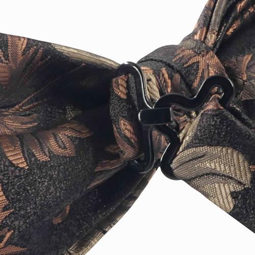 蝶ネクタイ ダークブラウン ブラウン フラワー 植物模様 ボウタイ 簡易装着 簡単 パーティー フォーマル メンズアクセサリー |  | 04