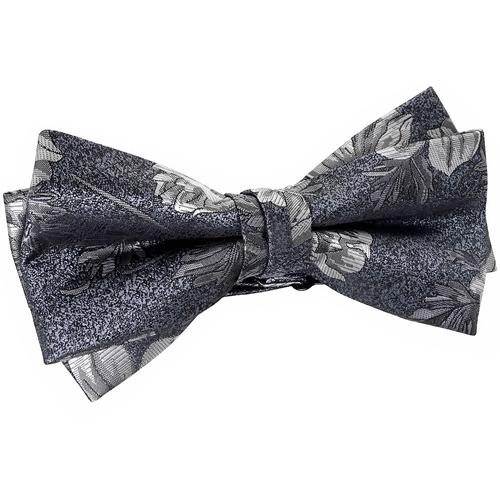 蝶ネクタイ ブルー グレー フラワー 植物模様 ボウタイ 簡易装着 簡単 パーティー フォーマル メンズアクセサリー |  | 02