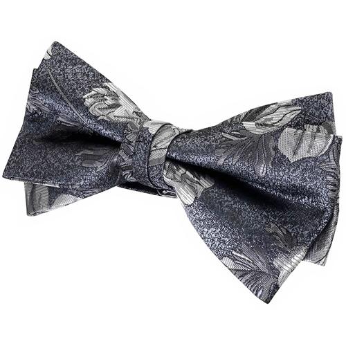 蝶ネクタイ ブルー グレー フラワー 植物模様 ボウタイ 簡易装着 簡単 パーティー フォーマル メンズアクセサリー |  | 03