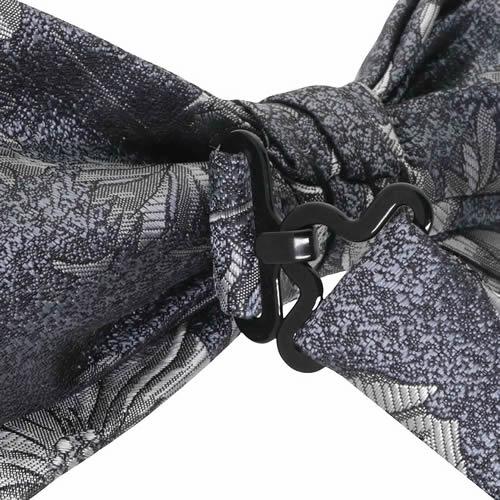 蝶ネクタイ ブルー グレー フラワー 植物模様 ボウタイ 簡易装着 簡単 パーティー フォーマル メンズアクセサリー |  | 04