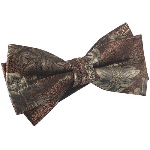 蝶ネクタイ ブラウン ベージュ フラワー 植物模様 ボウタイ 簡易装着 簡単 パーティー フォーマル メンズアクセサリー |  | 02