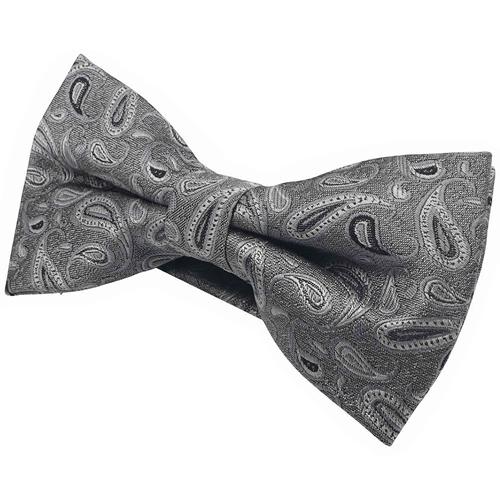 蝶ネクタイ グレー ペイズリー ボウタイ 簡易装着 簡単 パーティー フォーマル メンズアクセサリー |  | 03