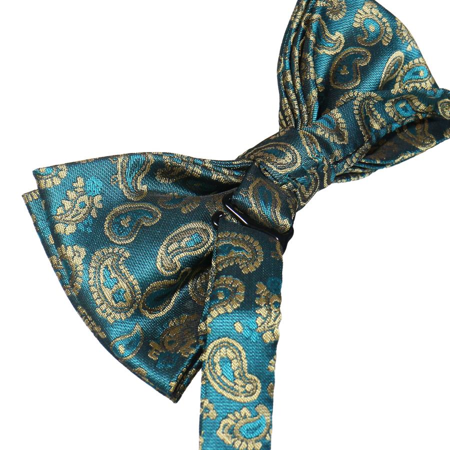 蝶ネクタイ グリーン クラシック ペイズリー ボウタイ 簡易装着 簡単 パーティー フォーマル メンズアクセサリー |  | 04