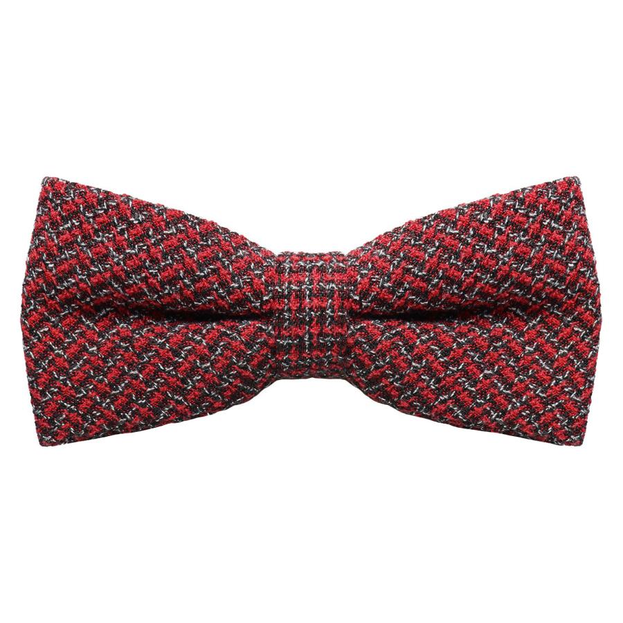 蝶ネクタイ レッド ツイード調 千鳥格子 チェック ボウタイ 簡易装着 簡単 パーティー フォーマル メンズアクセサリー |  | 01