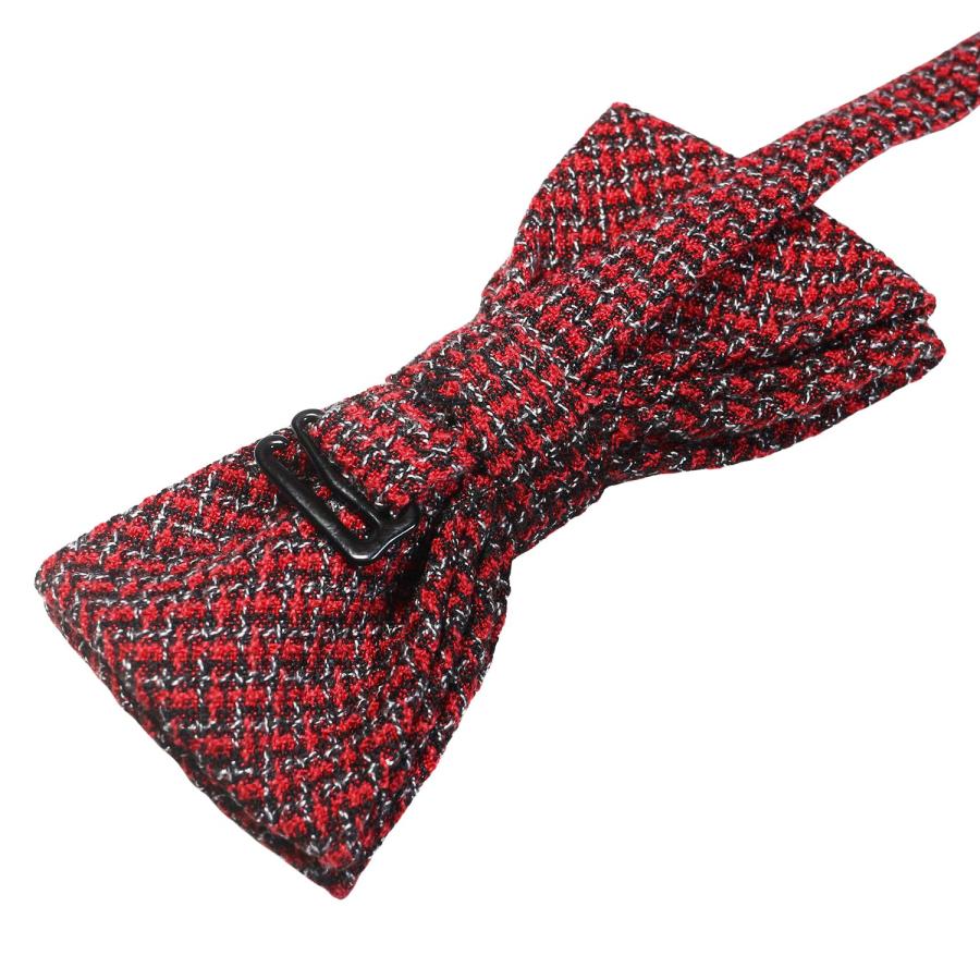 蝶ネクタイ レッド ツイード調 千鳥格子 チェック ボウタイ 簡易装着 簡単 パーティー フォーマル メンズアクセサリー |  | 05