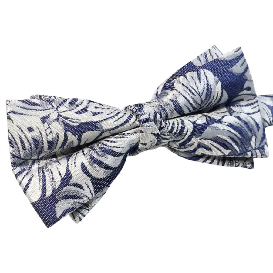 蝶ネクタイ トロピカルリーフ リーフ柄 植物模様 ブルー ボウタイ 簡易装着 簡単 パーティー フォーマル メンズアクセサリー |  | 02