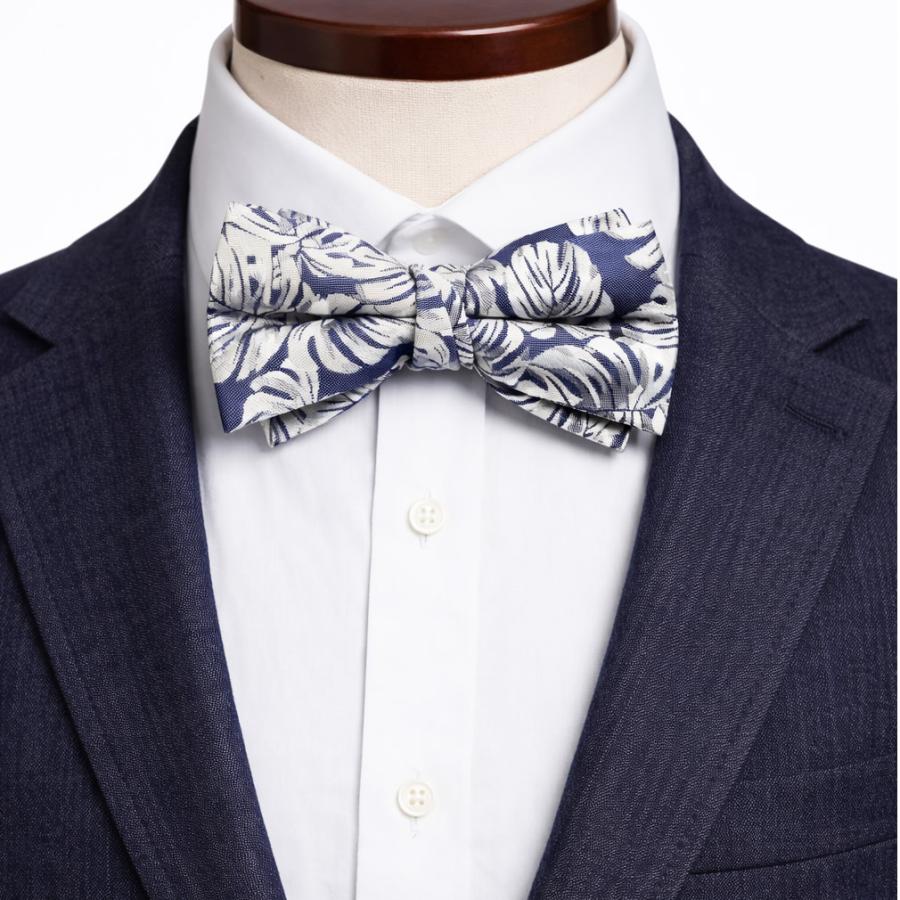 蝶ネクタイ トロピカルリーフ リーフ柄 植物模様 ブルー ボウタイ 簡易装着 簡単 パーティー フォーマル メンズアクセサリー |  | 06