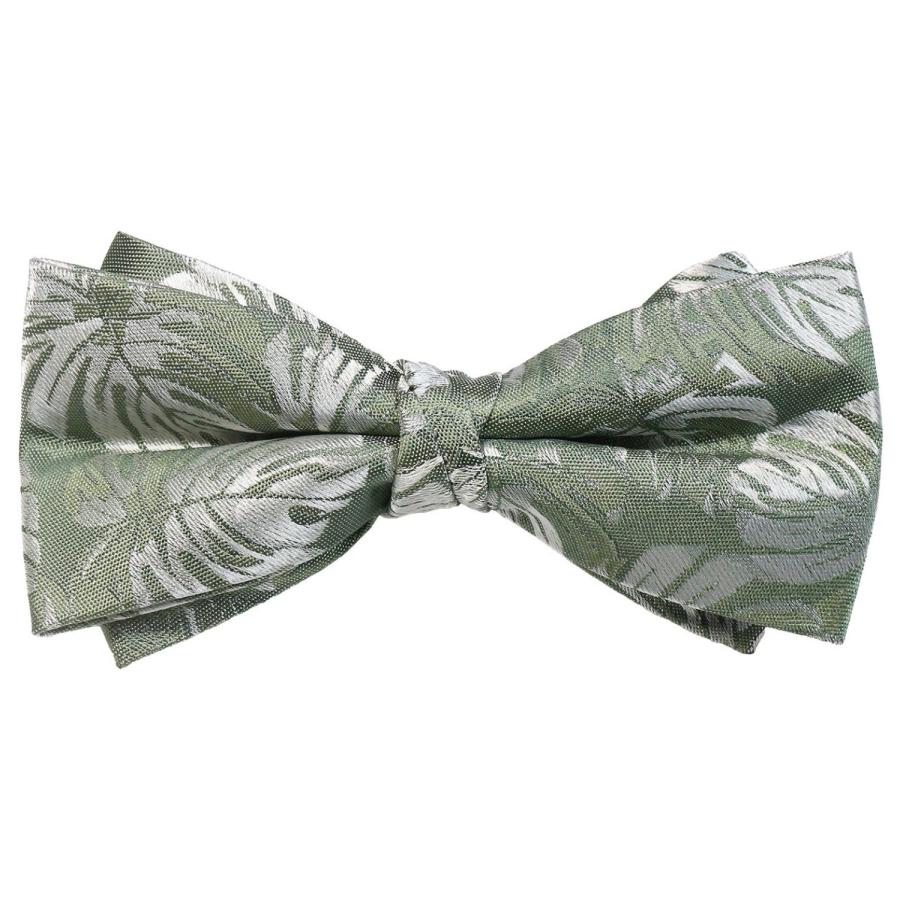 蝶ネクタイ トロピカルリーフ リーフ柄 植物模様 モスグリーン ボウタイ 簡易装着 簡単 パーティー フォーマル メンズアクセサリー |  | 01