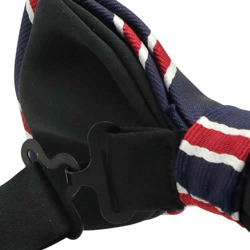 蝶ネクタイ ネイビー＆レッド ストライプ ボウタイ 簡易装着 簡単 パーティー フォーマル メンズアクセサリー |  | 04