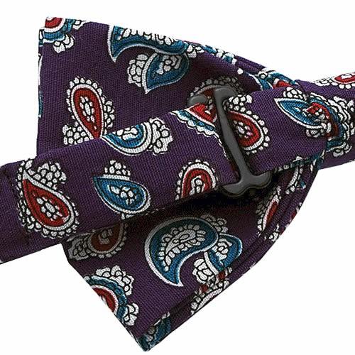 蝶ネクタイ パープル ペイズリー ボウタイ 簡易装着 簡単 パーティー フォーマル メンズアクセサリー |  | 04
