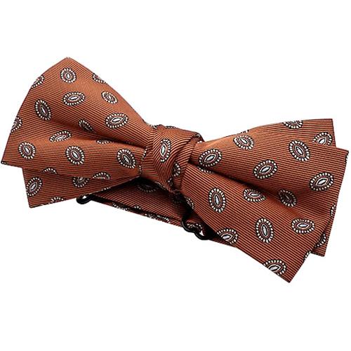 蝶ネクタイ ダークオレンジ フラワー 幾何学模様 変形 ボウタイ 簡易装着 簡単 パーティー フォーマル メンズアクセサリー |  | 02