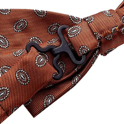 蝶ネクタイ ダークオレンジ フラワー 幾何学模様 変形 ボウタイ 簡易装着 簡単 パーティー フォーマル メンズアクセサリー |  | 03