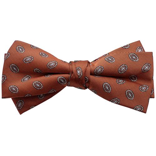 蝶ネクタイ ダークオレンジ フラワー 幾何学模様 変形 ボウタイ 簡易装着 簡単 パーティー フォーマル メンズアクセサリー |  | 04