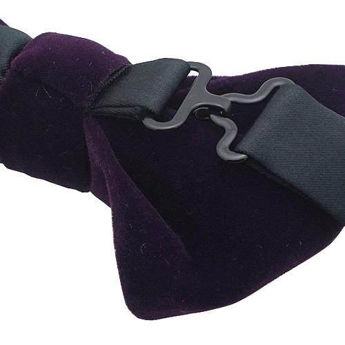 蝶ネクタイ パープル ベロア 変形 ボウタイ 簡易装着 簡単 パーティー フォーマル メンズアクセサリー |  | 04