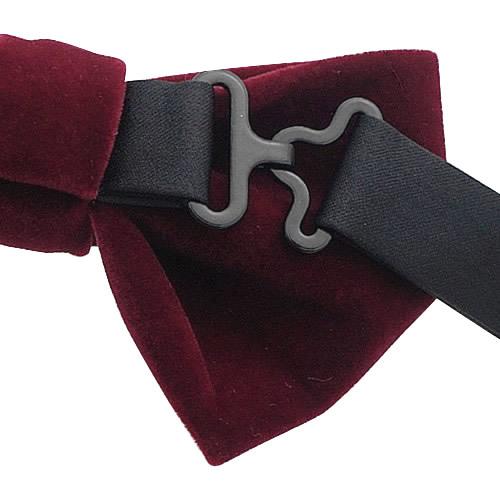 蝶ネクタイ バーガンディ ベロア 変形 ボウタイ 簡易装着 簡単 パーティー フォーマル メンズアクセサリー |  | 04