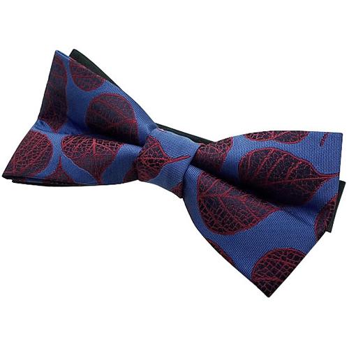 蝶ネクタイ ブルー バーガンディ 木の葉 リーフ ボウタイ 簡易装着 簡単 パーティー フォーマル メンズアクセサリー |  | 03
