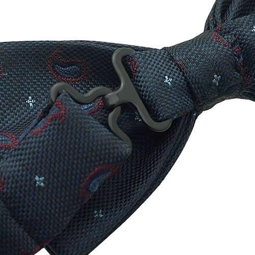 蝶ネクタイ ネイビー ペイズリー ドット ボウタイ 簡易装着 簡単 パーティー フォーマル メンズアクセサリー |  | 04