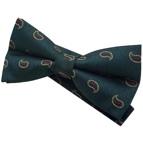蝶ネクタイ グリーン ペイズリー ドット ボウタイ 簡易装着 簡単 パーティー フォーマル メンズアクセサリー |  | 03