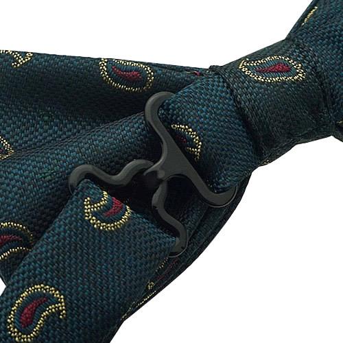 蝶ネクタイ グリーン ペイズリー ドット ボウタイ 簡易装着 簡単 パーティー フォーマル メンズアクセサリー |  | 04