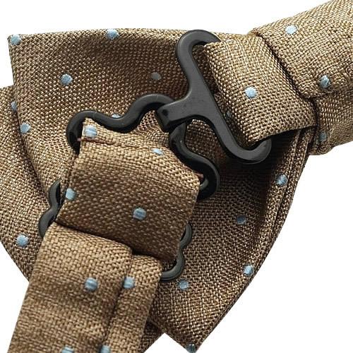 蝶ネクタイ キャメル ライトブルー 水玉 変形 ボウタイ 簡易装着 簡単 パーティー フォーマル メンズアクセサリー |  | 03