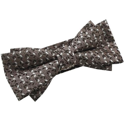 蝶ネクタイ ブラウン スモールリーフ 木の葉模様 変形 ボウタイ 簡易装着 簡単 パーティー フォーマル メンズアクセサリー |  | 01