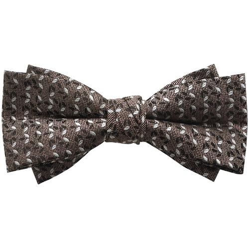 蝶ネクタイ ブラウン スモールリーフ 木の葉模様 変形 ボウタイ 簡易装着 簡単 パーティー フォーマル メンズアクセサリー |  | 04