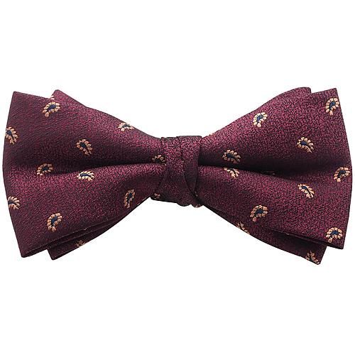 蝶ネクタイ バーガンディ スモールペイズリー 変形 ボウタイ 簡易装着 簡単 パーティー フォーマル メンズアクセサリー |  | 01