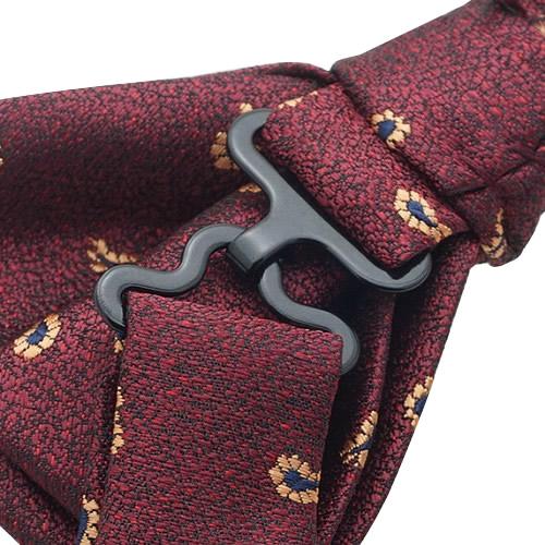 蝶ネクタイ バーガンディ スモールペイズリー 変形 ボウタイ 簡易装着 簡単 パーティー フォーマル メンズアクセサリー |  | 04