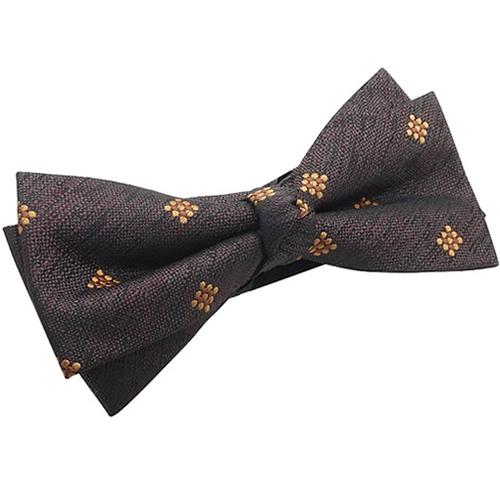 蝶ネクタイ ブラウン スクエアドット ダブルノット 変形 ボウタイ 簡易装着 簡単 パーティー フォーマル メンズアクセサリー |  | 02