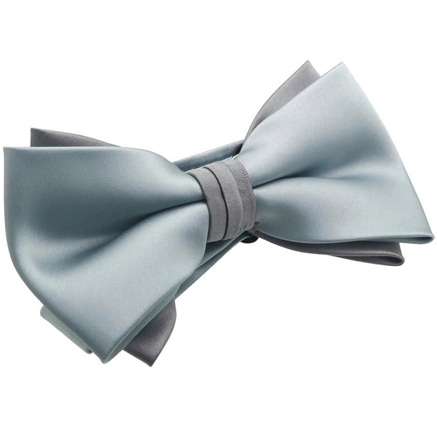 蝶ネクタイ ブルーグレー ライトグレー 無地 ボウタイ 簡易装着 簡単 パーティー フォーマル メンズアクセサリー |  | 02