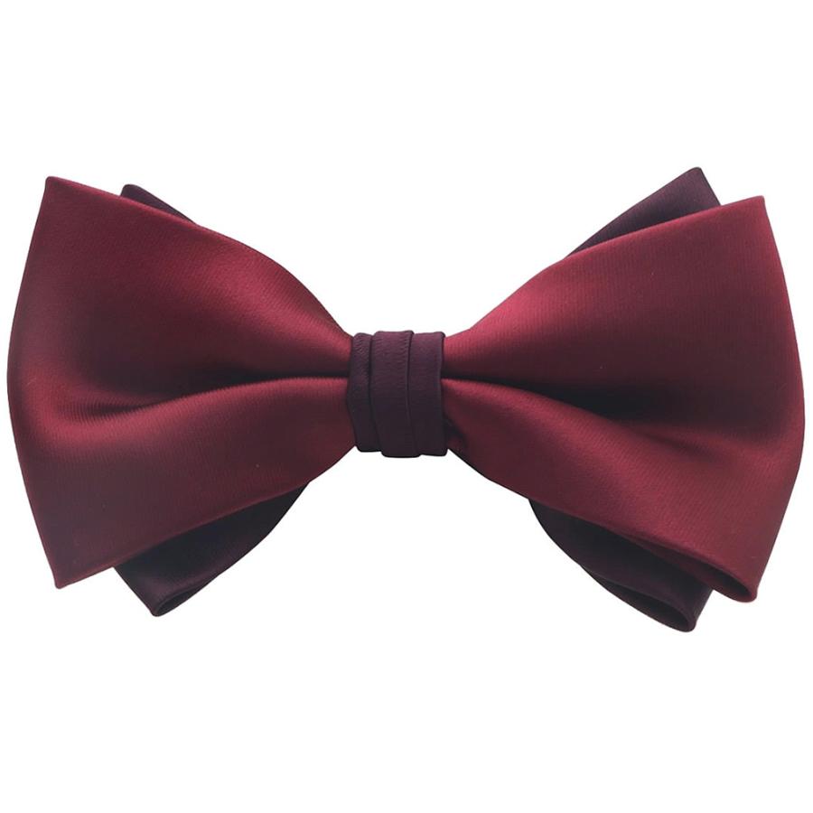 蝶ネクタイ ワインレッド バーガンディ 無地 変形 ボウタイ 簡易装着 簡単 パーティー フォーマル メンズアクセサリー |  | 01