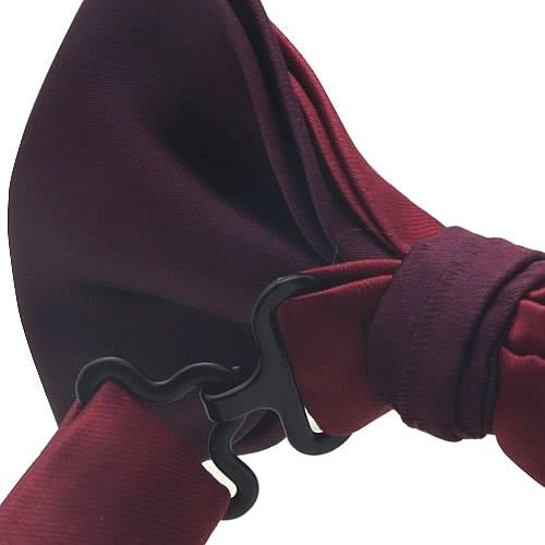 蝶ネクタイ ワインレッド バーガンディ 無地 変形 ボウタイ 簡易装着 簡単 パーティー フォーマル メンズアクセサリー |  | 04