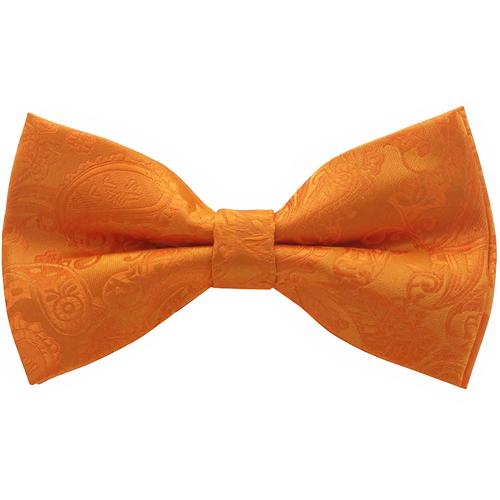蝶ネクタイ オレンジ ペイズリー 植物模様 ボウタイ 簡易装着 簡単 パーティー フォーマル メンズアクセサリー |  | 01