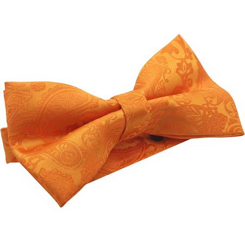 蝶ネクタイ オレンジ ペイズリー 植物模様 ボウタイ 簡易装着 簡単 パーティー フォーマル メンズアクセサリー |  | 02