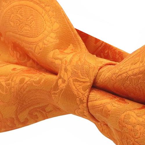 蝶ネクタイ オレンジ ペイズリー 植物模様 ボウタイ 簡易装着 簡単 パーティー フォーマル メンズアクセサリー |  | 04