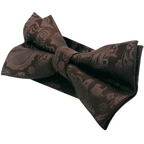 蝶ネクタイ ブラウン ペイズリー 植物模様 ボウタイ 簡易装着 簡単 パーティー フォーマル メンズアクセサリー |  | 03