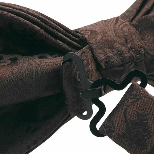 蝶ネクタイ ブラウン ペイズリー 植物模様 ボウタイ 簡易装着 簡単 パーティー フォーマル メンズアクセサリー |  | 05