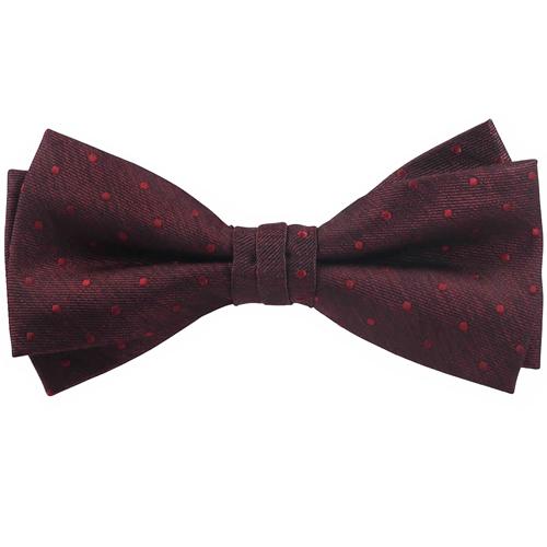 蝶ネクタイ バーガンディ ドット 水玉 変形 ボウタイ 簡易装着 簡単 パーティー フォーマル メンズアクセサリー |  | 01