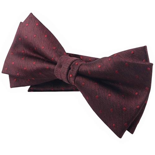 蝶ネクタイ バーガンディ ドット 水玉 変形 ボウタイ 簡易装着 簡単 パーティー フォーマル メンズアクセサリー |  | 03