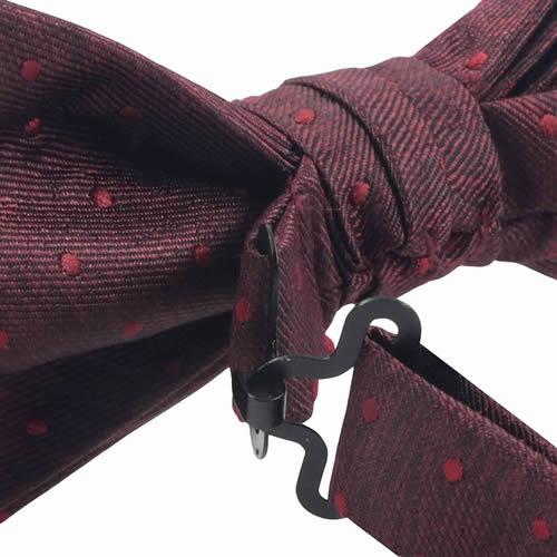 蝶ネクタイ バーガンディ ドット 水玉 変形 ボウタイ 簡易装着 簡単 パーティー フォーマル メンズアクセサリー |  | 04