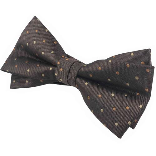 蝶ネクタイ ブラウン ドット 水玉 変形 ボウタイ 簡易装着 簡単 パーティー フォーマル メンズアクセサリー |  | 03