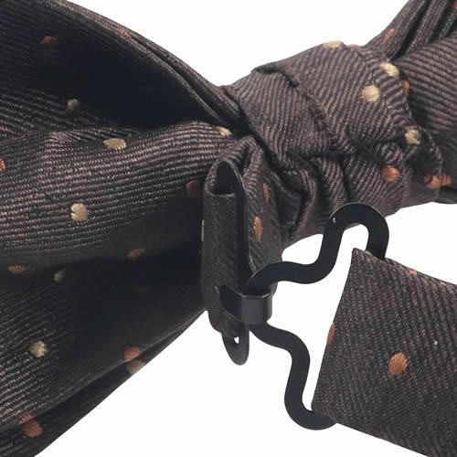 蝶ネクタイ ブラウン ドット 水玉 変形 ボウタイ 簡易装着 簡単 パーティー フォーマル メンズアクセサリー |  | 04