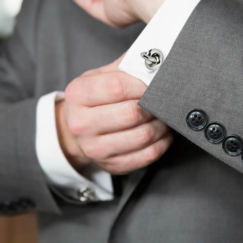 カフス カフスボタン ダブルサイド シルバー ノット カフリンクス Ox
