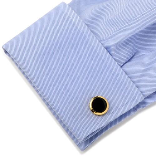 カフスボタン スタッドボタン セット ダブルサイド ゴールド オニキス