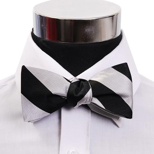 シルバー＆ブラック 蝶ネクタイ ボウタイ パーティー フォーマル 即納 メンズアクセサリー |  | 01