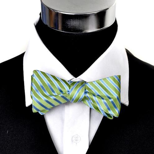 蝶ネクタイ グリーン ストライプ ボウタイ パーティー フォーマル メンズアクセサリー |  | 01